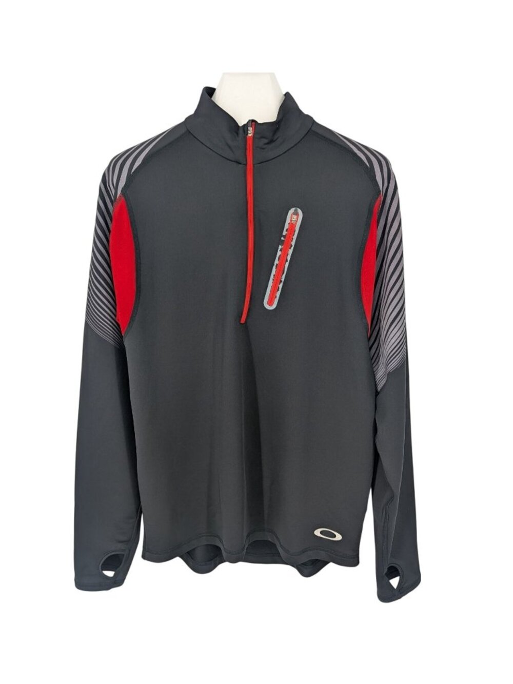 Oakley Quarter Zip Performance Pullover Jacket Athletic Thumbhole Sporty Large